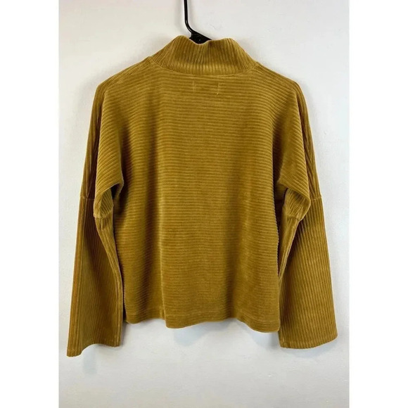 Madewell Texture & Thread Velour Corduroy Mockneck Top XS Boxy Comfort - Picture 8 of 12
